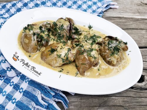 Ficatei in sos de smantana cu mustar