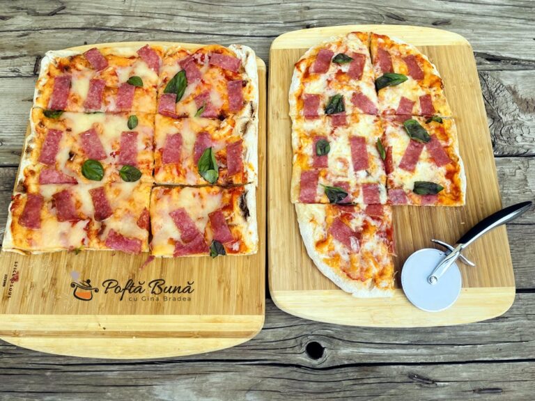 Pizza rapida gata in 10 minute, cu blat precopt