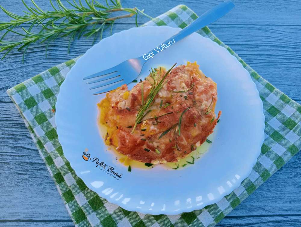 Dovleac cu cascaval la cuptor dovleac cascaval cuptor reteta gina bradea 1 - Dovleac cu cascaval la cuptor