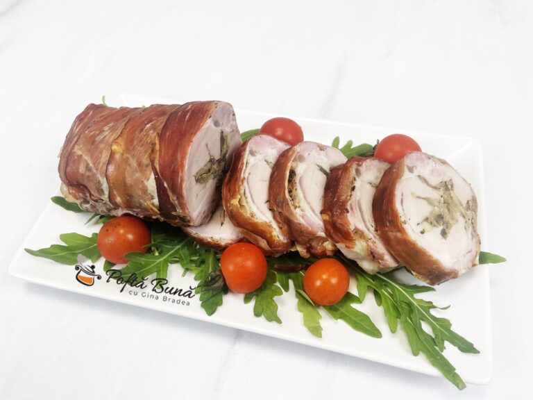 Muschiulet de porc umplut cu ciuperci, la cuptor