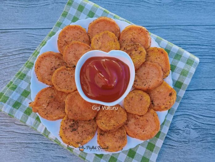 cartofi dulci cu usturoi si cimbru reteta gina bradea 2 697x525 - Cartofi dulci gratinati cu ciuperci si mozzarella