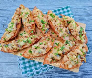 Index retete culinare cartofi dulci gratinati cu ciuperci mozzarella gina bradea 2 350x300 - Index retete culinare