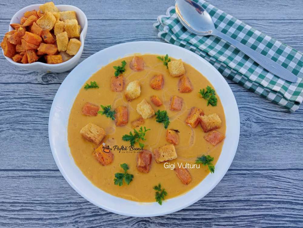 Supa crema de linte rosie si cartof dulce supa crema linte rosie cartof dulce gina bradea 2 - Supa crema de linte rosie si cartof dulce