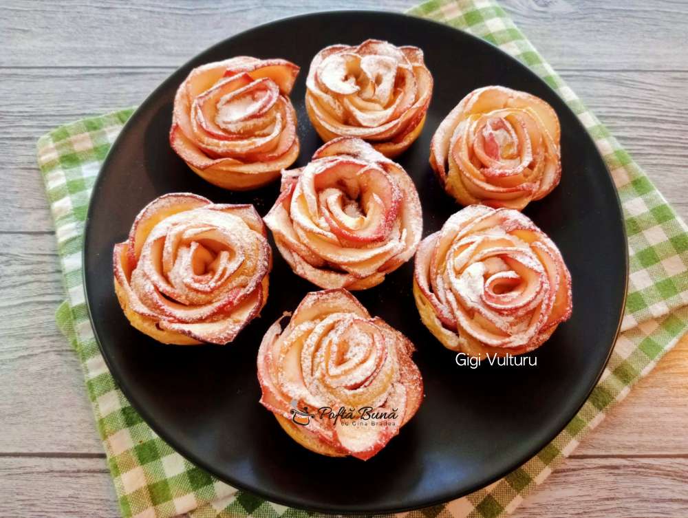 Trandafiri din foietaj si mere trandafiri foietaj mere reteta gina bradea 2 - Trandafiri din foietaj si mere