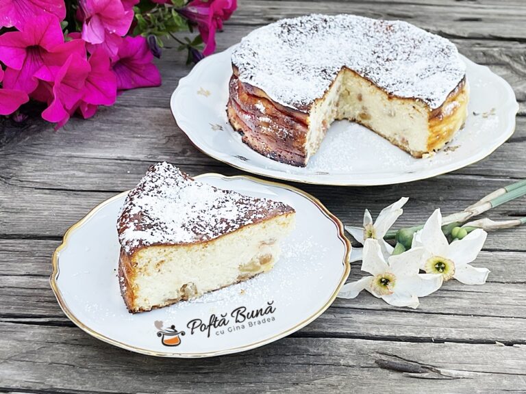 Pasca fara aluat cu branza dulce si stafide