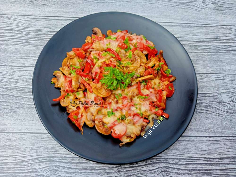 Ciuperci cu ardei si rosii cherry ciuperci cu ardei rosii cherry gina bradea 1 - Ciuperci cu ardei si rosii cherry