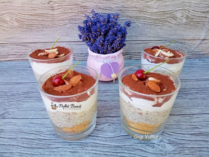 cheesecake pahar cafea reteta gina bradea 1 697x525 - Cheesecake la pahar cu cafea si seminte de chia