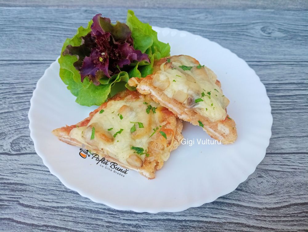 piept de pui cu ciuperci si mozzarella reteta gina bradea 2 - Piept de pui cu ciuperci si mozzarella