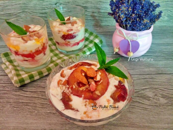 desert din nectarine caramelizate reteta gina bradea 1 697x525 - Crumble din nectarine