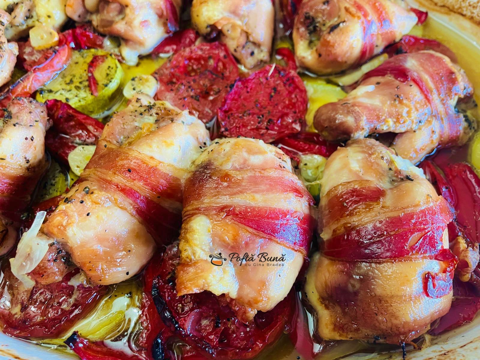 Rulouri de pui cu legume si prosciutto Rulouri de pui cu legume si prosciutto