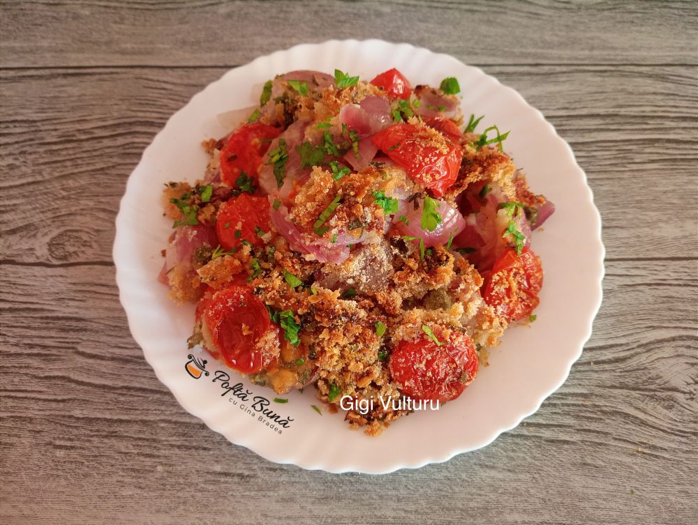 Ceapa rosie cu rosii cherry si capere gratinate ceapa rosie cu rosii cherry capere reteta gina bradea 6 - Ceapa rosie cu rosii cherry si capere gratinate