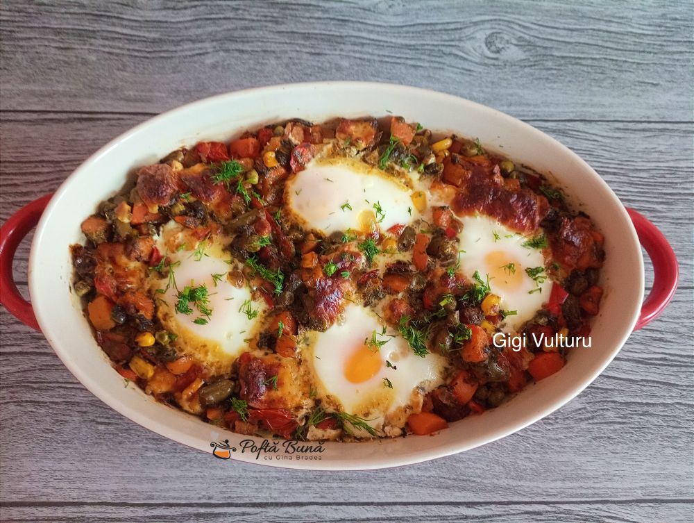 Legume cu oua la cuptor Legume cu oua la cuptor