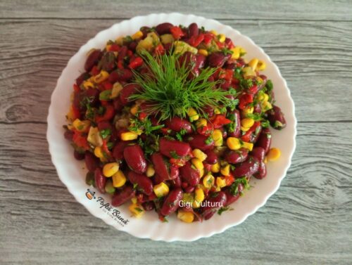 salata fasole porumb ardei copt gina bradea 2 500x377 - Salata proteica de fasole boabe cu castraveti si iaurt grecesc
