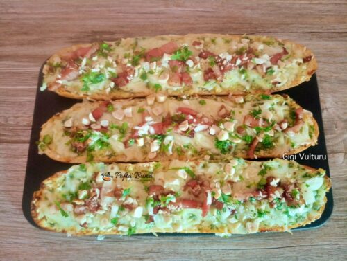 Bagheta cu rosii cherry, avocado si mozzarella baghete bacon branza usturoi gina bradea 1 500x377 - Bagheta cu rosii cherry, avocado si mozzarella