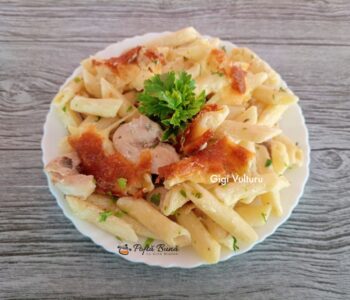 Index retete culinare paste piept pui ciuperci cuptor reteta gina bradea 4 350x300 - Index retete culinare