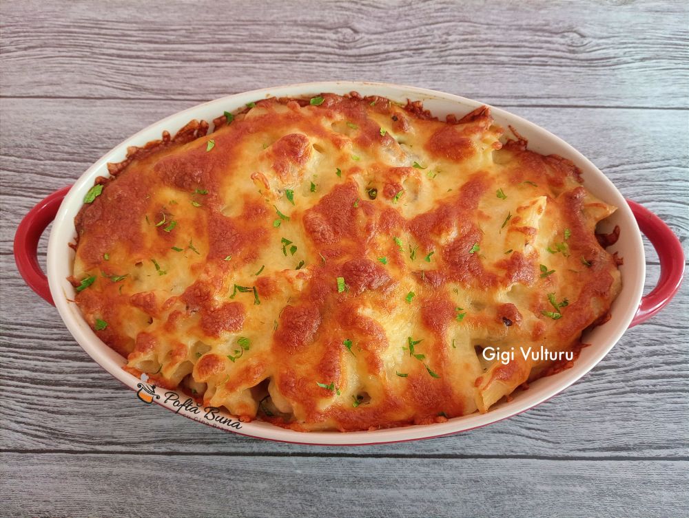 Paste cu piept de pui si ciuperci la cuptor paste piept pui ciuperci cuptor reteta gina bradea 5 - Paste cu piept de pui si ciuperci la cuptor