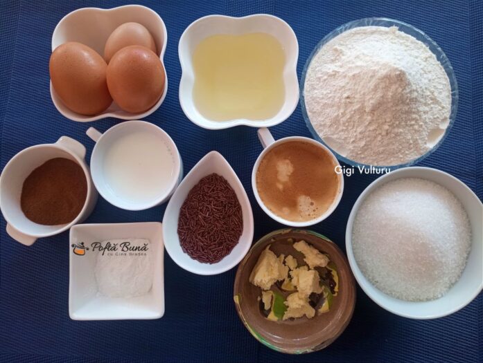 Ingrediente pentru chec cu cafea Ingrediente pentru chec cu cafea