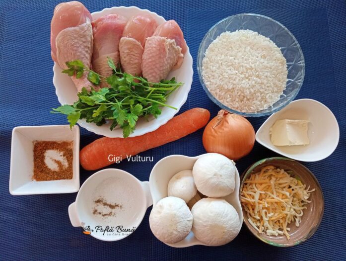 Orez cu ciuperci si ciocanele la cuptor