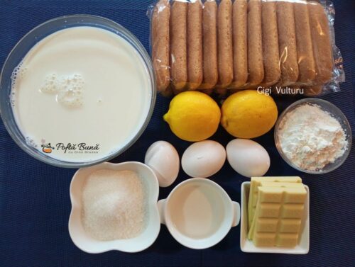 Desert din piscoturi, crema de lamaie si frisca