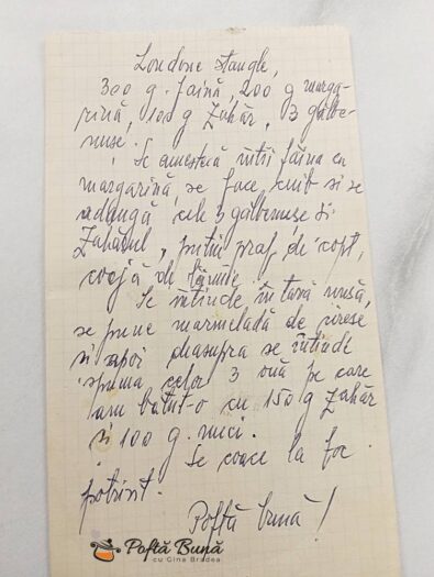 Prajitura felii Londra cu nuca, gem si bezea