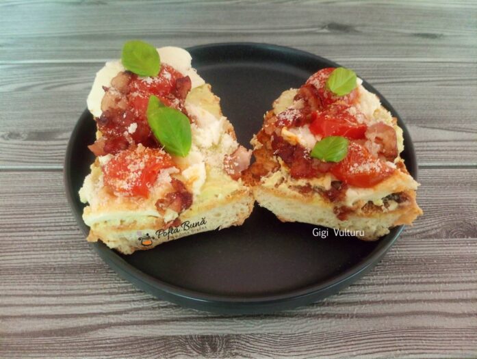 Bagheta cu rosii cherry, avocado si mozzarella bagheta rosii cherry avocado mozzarella reteta gina bradea 4 697x525 - Bagheta cu rosii cherry, avocado si mozzarella