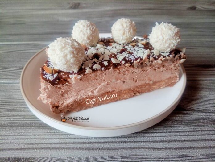 Cheesecake cu napolitane si crema de ciocolata cheesecake cu napolitane si crema de ciocolata retea gina bradea 4 697x525 - Cheesecake cu napolitane si crema de ciocolata