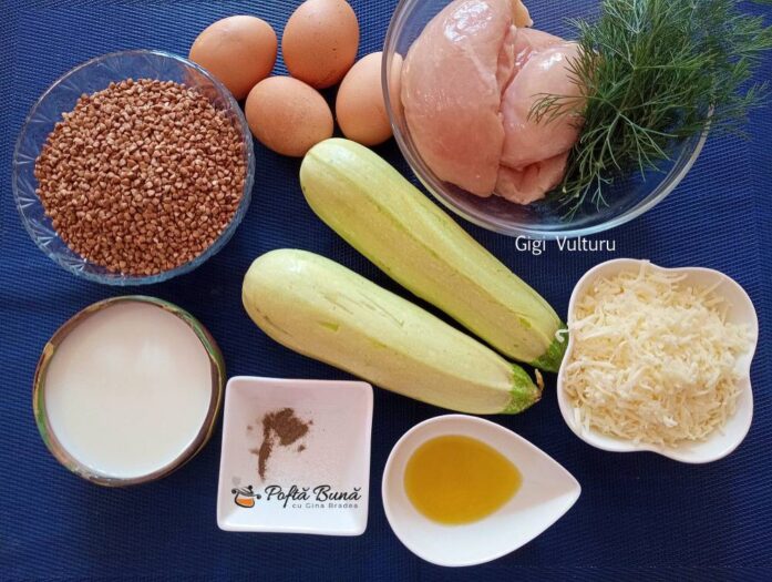 Hrisca cu dovlecei si piept de pui la cuptor Hrisca cu dovlecei si piept de pui la cuptor