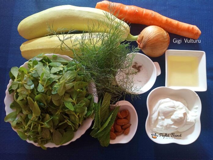 Salata de dovlecei, morcovi si iarba grasa Salata de dovlecei, morcovi si iarba grasa