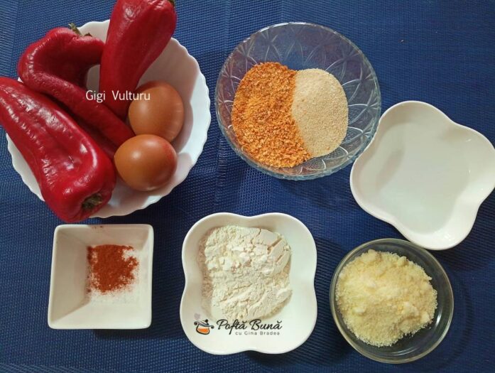 Ingrediente pentru inele din ardei pane