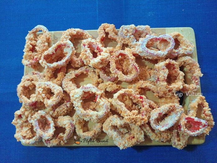 Cum se fac inelele din ardei pane