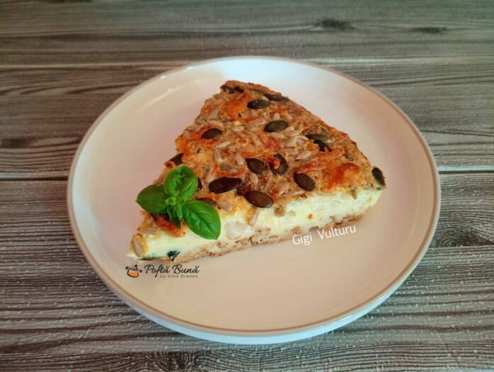 Quiche fara aluat cu mozzarella si ton