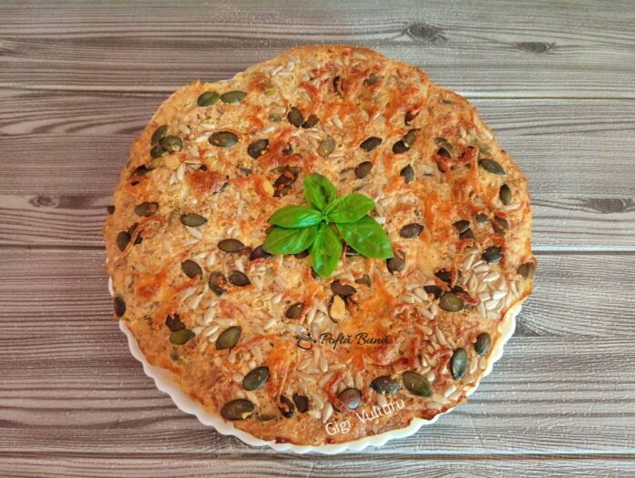 Quiche fara aluat cu mozzarella si ton