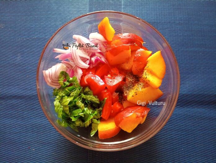 Salata cu branza pane la air fryer - mod de preparare