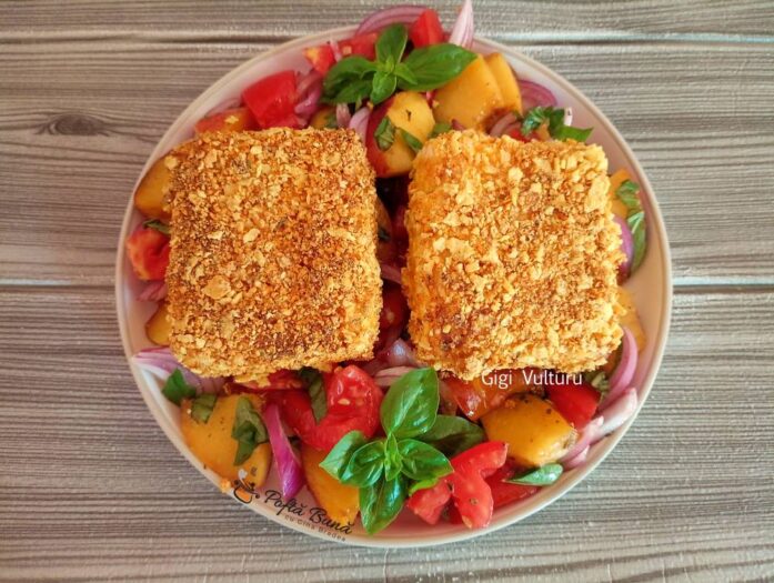 Salata cu branza pane la air fryer