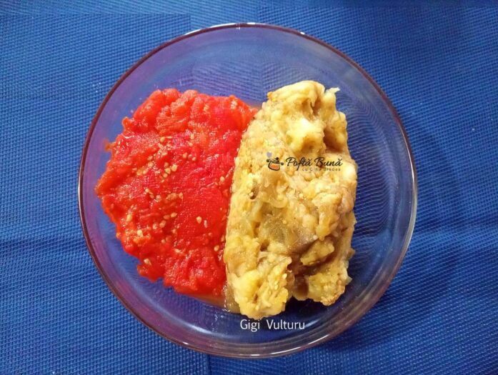 Salata de vinete cu rosii coapte Salata de vinete cu rosii coapte