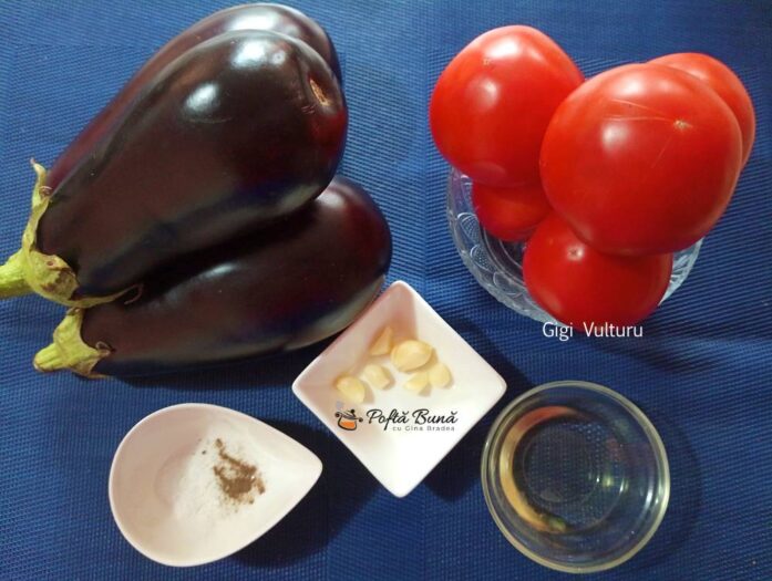 Salata de vinete cu rosii coapte Salata de vinete cu rosii coapte