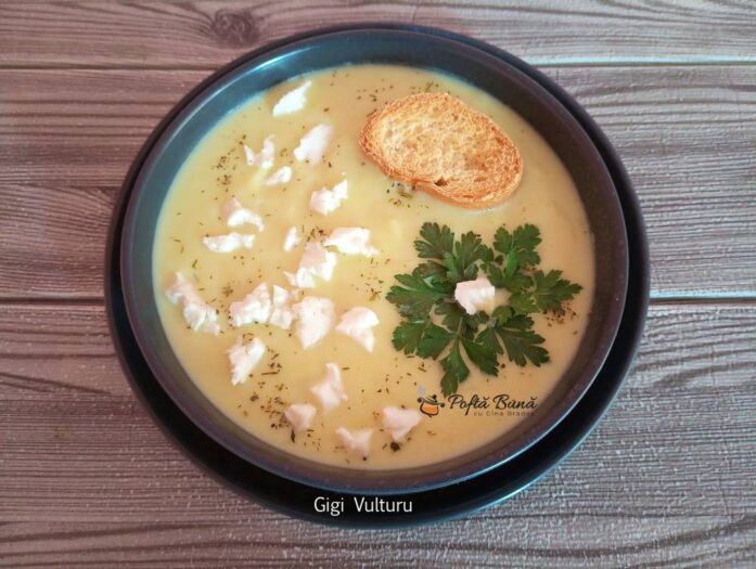 Supa crema de praz cu dovlecei Supa crema de praz cu dovlecei
