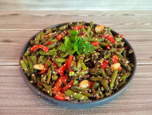 Fasole verde prajita in stil asiatic