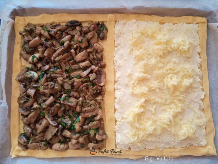Foietaj cu ciuperci si cascaval