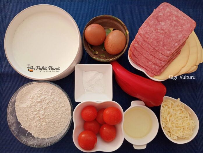 Pizza fara blat din aluat de clatite Pizza fara blat din aluat de clatite