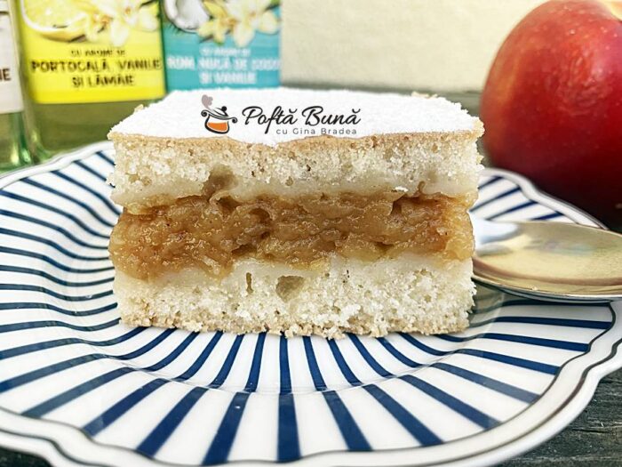 Prajitura turnata de post cu mere