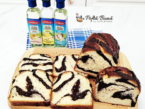 Cozonac pufos cu nuca si cacao