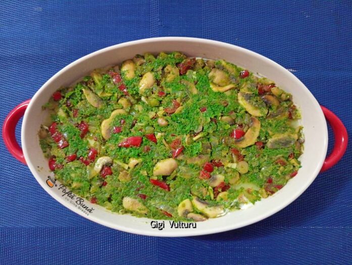 Mod de preparare pentru cartofii cu spanac si ciuperci