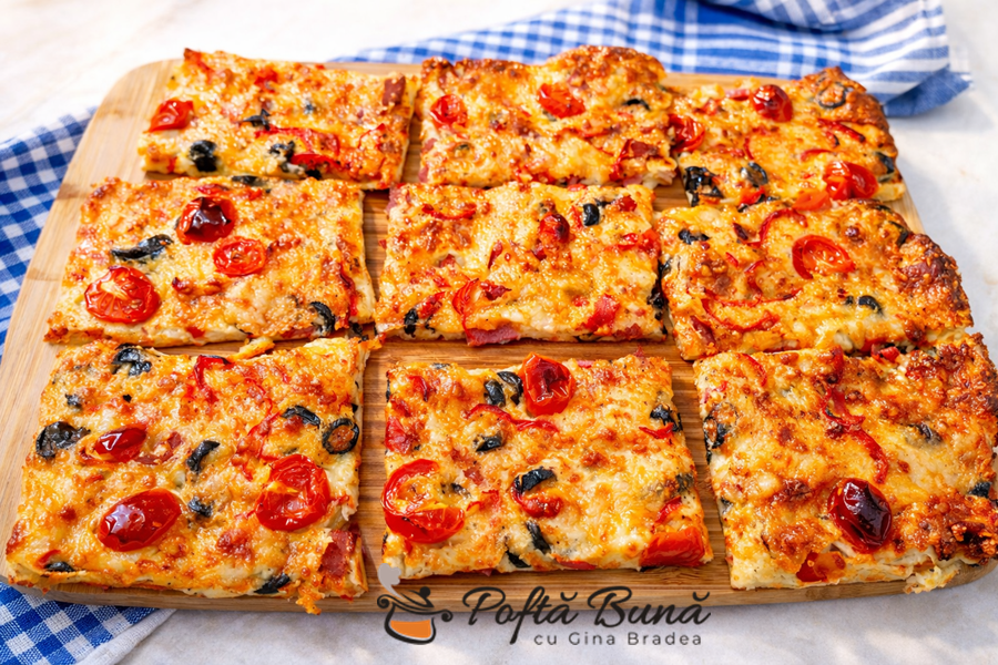 Pizza turnata la tava