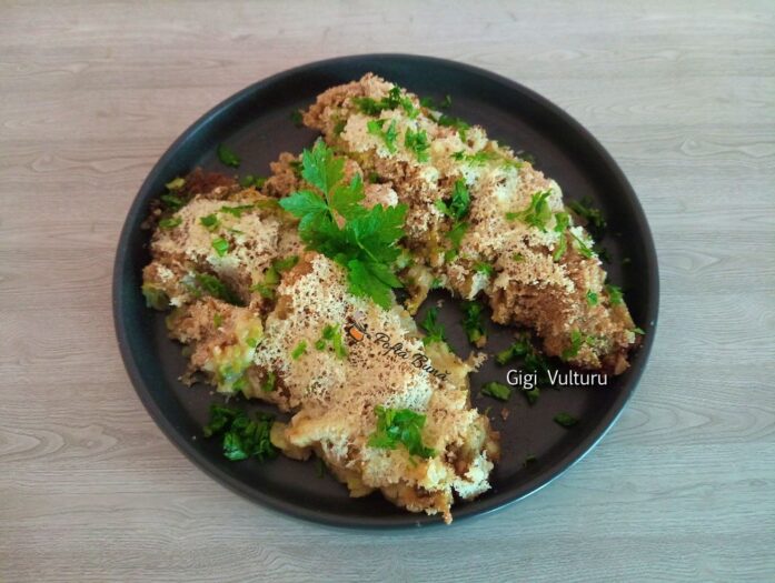 File de peste cu dovlecei si cartofi