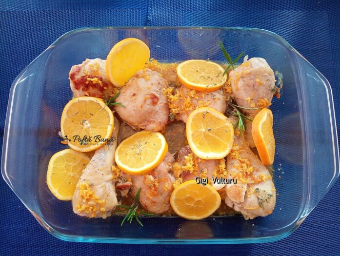 Pulpe de pui in sos de portocale