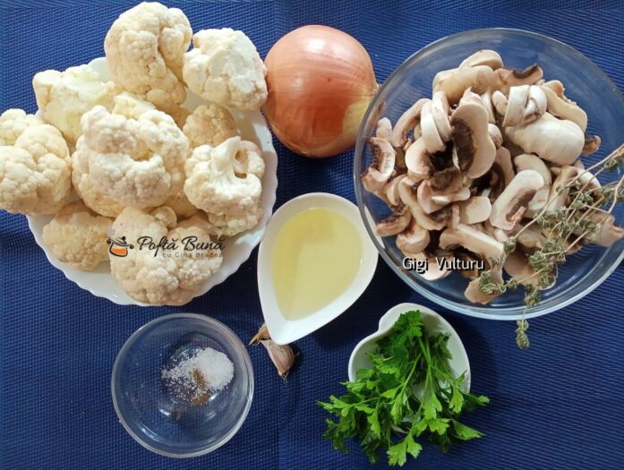 salata de conopida cu ciuperci reteta 4 697x525 - Salata de conopida cu ciuperci