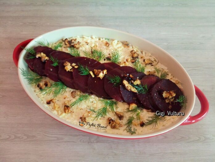 Salata de telina cu iaurt si sfecla rosie