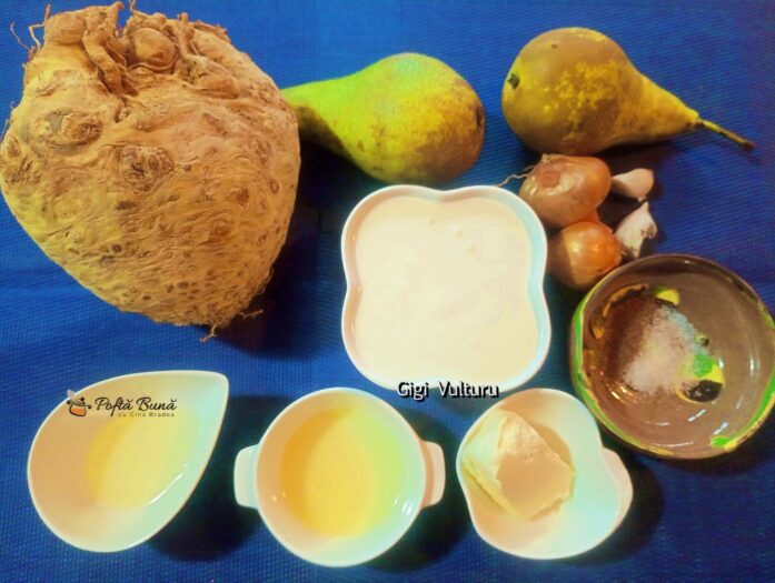 Supa crema de telina cu pere