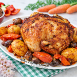 Pui la punga cu legume la cuptor